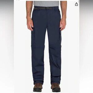 BC Clothing Convertible Pants Mens XXL 32 Navy Cargo Hiking Outdoor